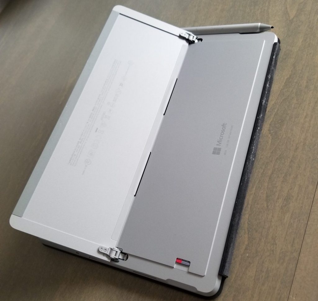 rear view of surface go tablet
